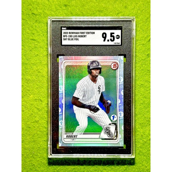 Luis Robert 1st EDITION REFRACTOR SKY BLUE FOIL SGC 9.5 ROOKIE CARD 2020 Bowman