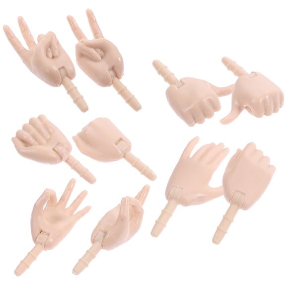 LOLIPPYY 10pcs Mini Hand Parts Plastic Doll Accessories for Doll Enthusiasts