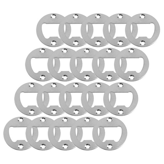 Soimiss 20pcs Silver Iron Bottle Opener Inserts for DIY Beer Cans Bars Parties and Easy to Use