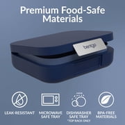 Bentgo Modern - Adult & Teen Bento Lunch Box; 3-4 Compartments, Leak-Resistant, 5.5 Cup Capacity/44 fl oz, Improved Locking Clips, Reusable, BPA-Free, Dishwasher/Microwave Safe Tray (Navy)