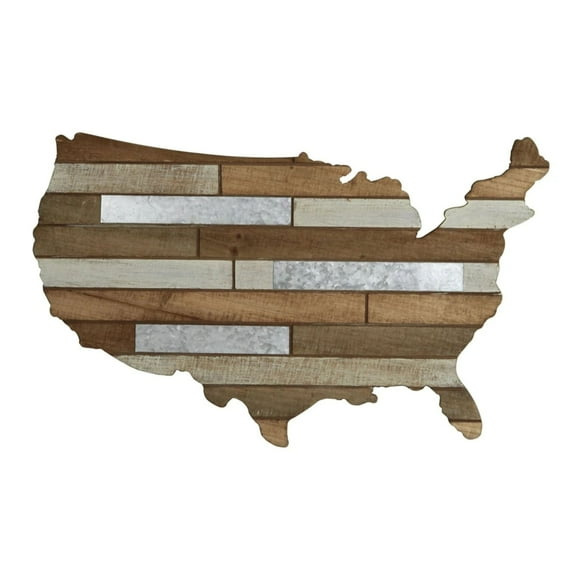 Contemporary Home Living 23.5" Galvanized USA Map Wall Decoration