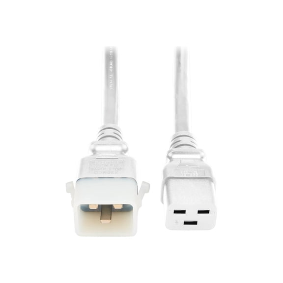 Eaton Tripp Lite Series PDU Power Cords, C19 to P-Lock C20, Heavy-Duty, 20A, 250V, 12 AWG, 3 ft. (0.9 m), White, 6 Pack