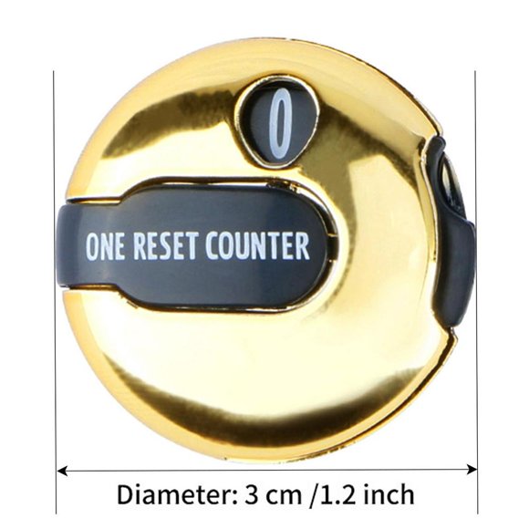Golf Gloves Caps Clip Score Counter Mini Golf Scoring Stroke Device With Touch Reset Clip Quickly Return 0 Score Keeping Device gold