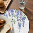 thumbnail image 3 of Purple Weeping Flowers Round 13 Inch Placemats Set of 4, Spring Floral Elegant Pastoral HeatResistant Non Slip Place Mats for Dining Table, Wipeable Braided Kitchen Table Mats for Housewarming, 3 of 9