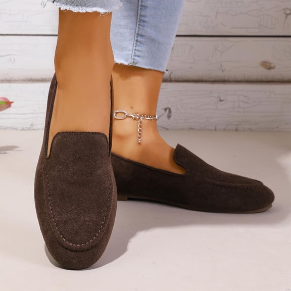 Women's Loafers Casual Flat Shoes, Slip on Moccasins with Round Toe for Comfort, Versatile Footwear for Office Work and Daily Outdoor Wear