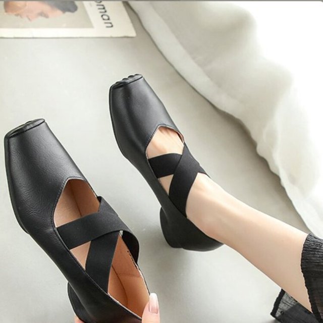 Retro cabeza cuadrada boca baja zapatos de baile PU Casual cómodo moda Simple viento chino documental zapatos mujeres Shoes38 Gao Jinjia LED