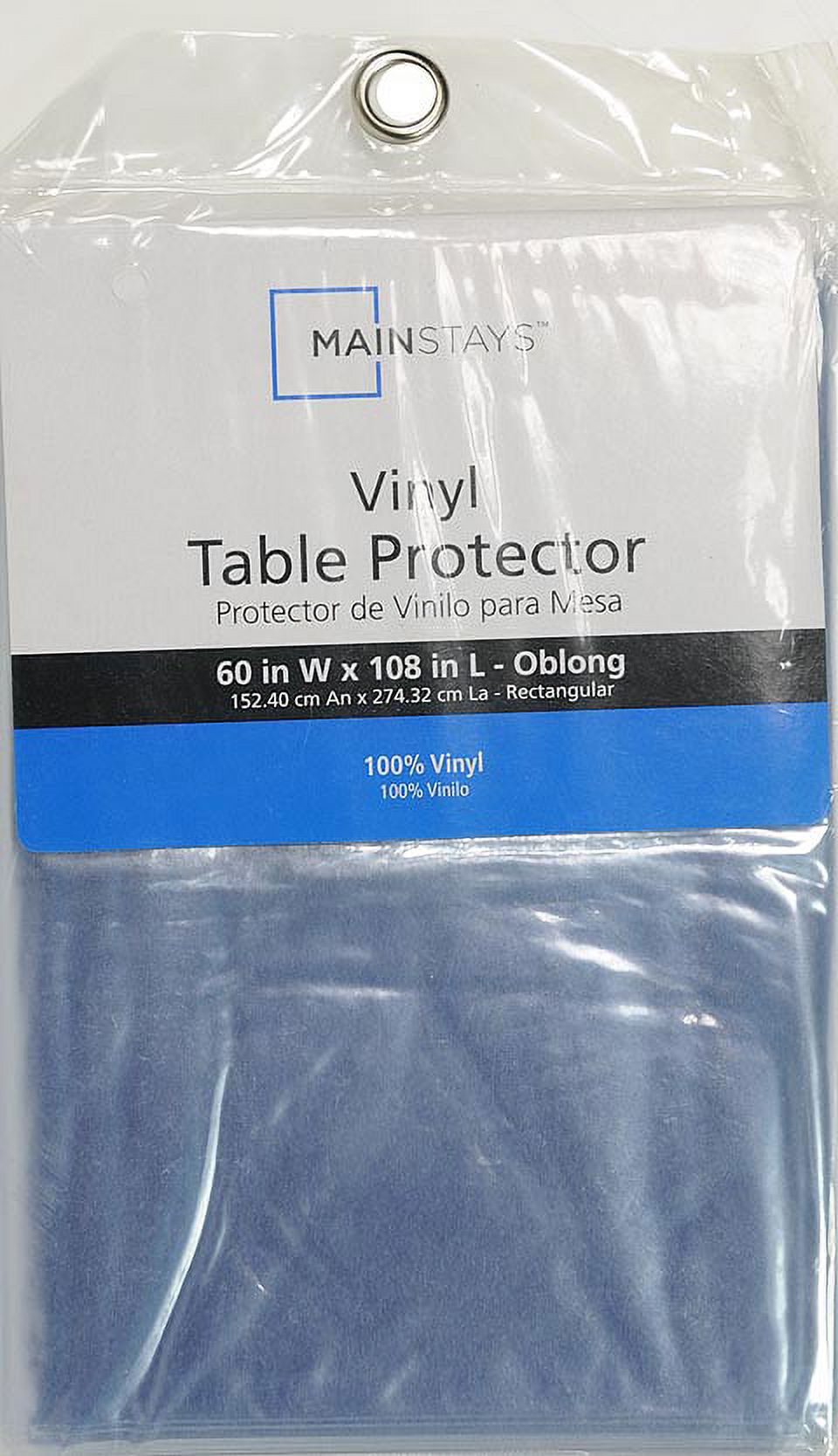 Mainstays Vinyl Protector Tablecloth Protector, Clear, 60"W x 108"L - image 2 of 6