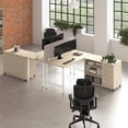 thumbnail image 1 of Scranton & Co Engineered Wood 2 Person Desk with Mobile Storage in Natural Elm, 1 of 9