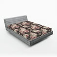 thumbnail image 2 of Ambesonne Floral Boho Fitted Sheet, Garden Scene Flowers, Queen Size, Pale Yellow Pastel Pink, 2 of 5