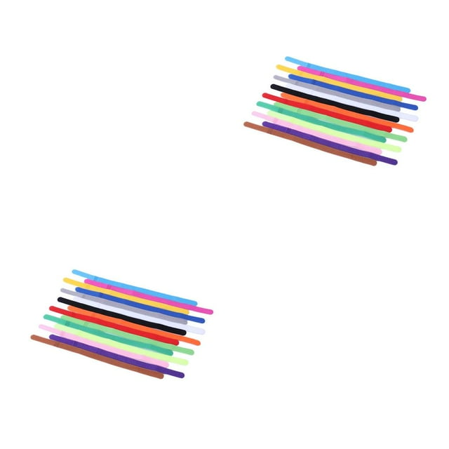 braveheart 15 Pcs Collier Élastique pour Chiot Cordon Léger Coloré Réutilisable Attaches de Câble pour Animaux S 2Ensemble