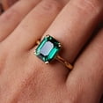 thumbnail image 6 of Emerald Quartz Sterling Silver Cocktail Ring: Handmade Baguette Gemstone, 6 of 6