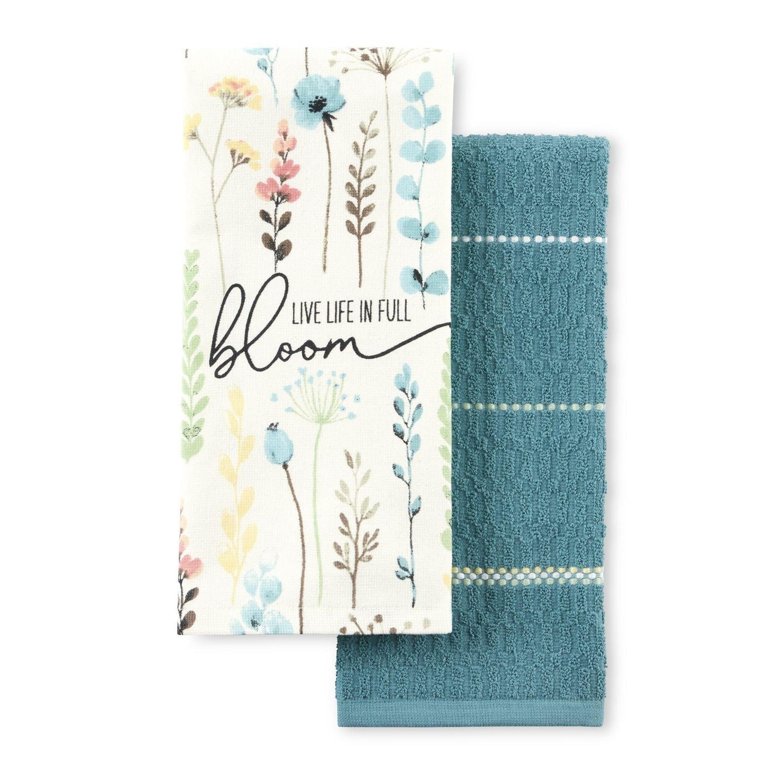 Home Trends Bloom Kitchen Towel Set, 16" x 26", 2 Piece