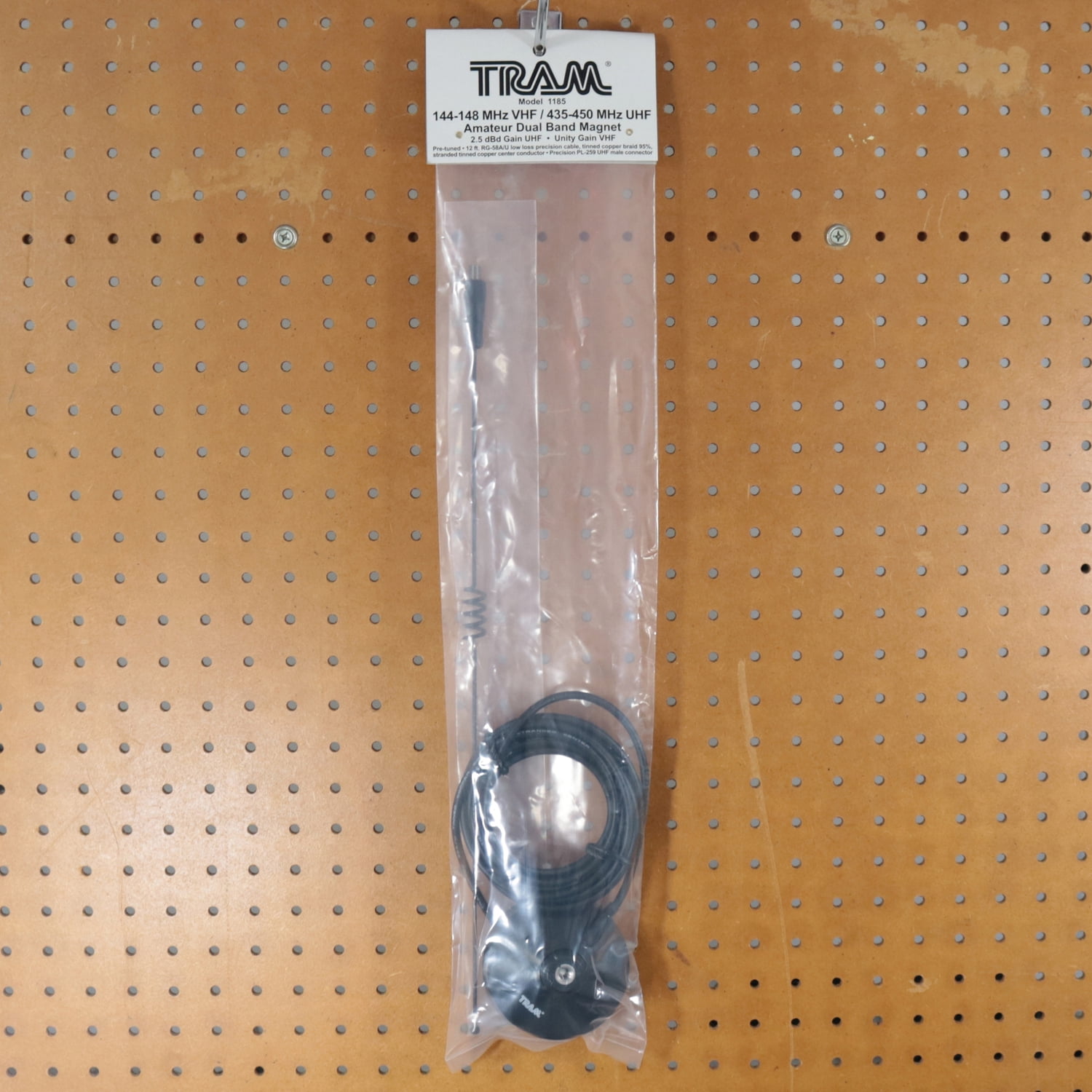 Tram 100-Watt Pretuned Dual-Band 144 MHz to 148MHz VHF/435 MHz to 450 MHz UHF Amateur Radio Antenna Kit with Magnet Mount and Cable