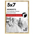 thumbnail image 1 of Americanflat Marco de fotos de 5 x 7 con moldura estilo bambú – Marco de bambú dorado con vidrio resistente a roturas – Elegantes marcos estilo galería para mesa o pared – Dorado, 1 of 1