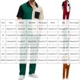 thumbnail image 3 of Ceisia Men 2 Piece Color Block Short Sleeve Polo Shirt Long Pants Set Lapel Collar Pocket Drawstring Pants Casual Daily Street Vacation Matching Outfits Red M Gifts for Father, 3 of 9