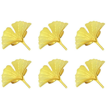 

Napkin Rings 6 Ginkgo Leaf Napkin Rings Wedding Gold Napkin Buckle for Thanksgiving Table Decoration