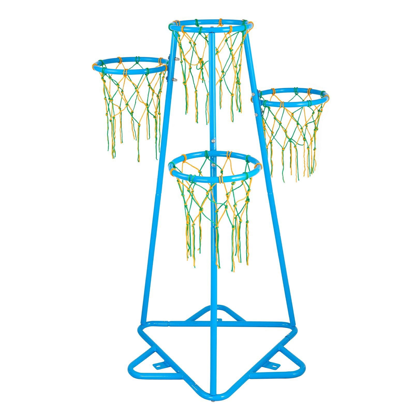 Kids Basketball Hoop 4-Hoop Portable Basketball Stand with Adjustable Heights