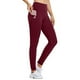 thumbnail image 1 of ICHUANYI Clearance Women's Yoga Pants Lined Leggings High Waist Winter Hiking Running Leggings Pockets(Red, S) ICHUANYI WER2023080811850, 1 of 6