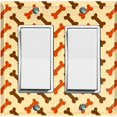 thumbnail image 1 of Metal Light Switch Plate Cover Dog Bone Treats Orange Brown Beige DOG026, 1 of 13