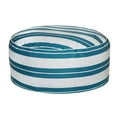 thumbnail image 1 of Boston Outdoor Cabana Stripe Inflatable Pouf Teal 22 X 22, 1 of 3