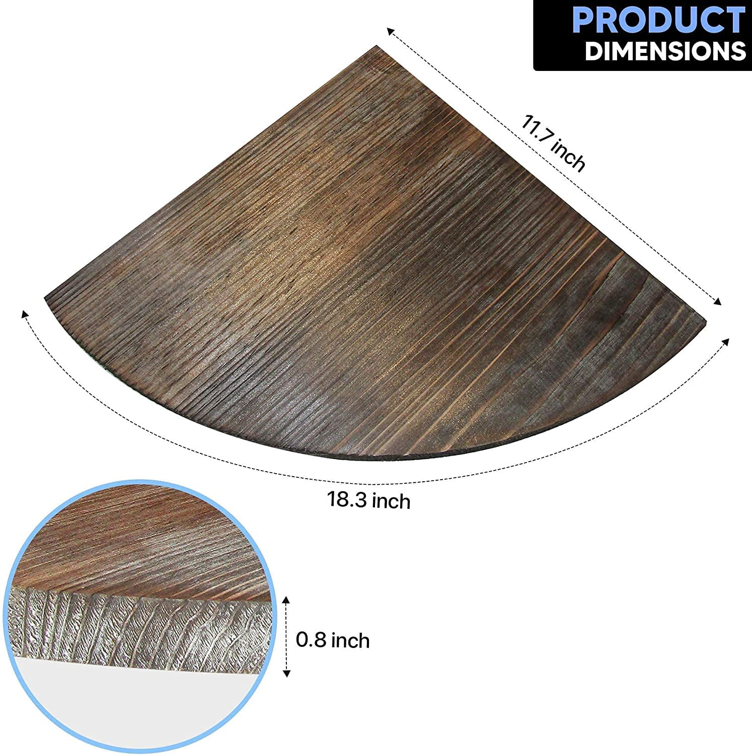 Rustic Finish Floating Shelves for Wall Solid Wood Wall Hanging Shelves Small Corner Shelf 4 Tier Set
