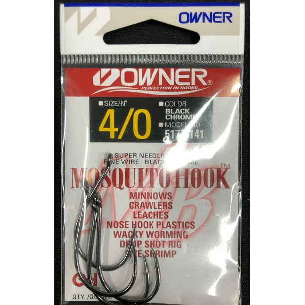 121-6 fishing hooks Owner 5177-121-2/0 Mosquito Hook, Black Chrome, 6 Pk.  J&M Tackle giving anglers a stronger small hook optionespecially useful when targeting larger tuna and offshore species Owner 5129R-111 Ringed Offshore Bait