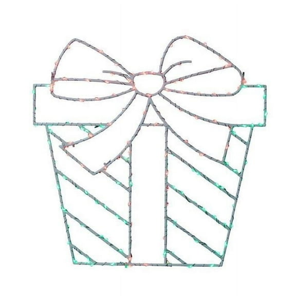 Celebrations 9096167 15 in. LED Present Silhouette Hanging Decor, Multi Color