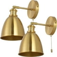 thumbnail image 4 of JONATHAN Y Hudson 6.5" 1-Light Farmhouse Bohemian Iron LED Sconce, Brass Gold (Set of 2), 4 of 8