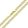 thumbnail image 2 of 925 Italian Sterling Silver 5mm Solid Cuban Diamond Cut Chain, FREE Microfiber Cloth, ITProLux Yellow Gold Plated Pave Curb Link Mens Womens Necklace, Giorgio Bergamo, 2 of 8