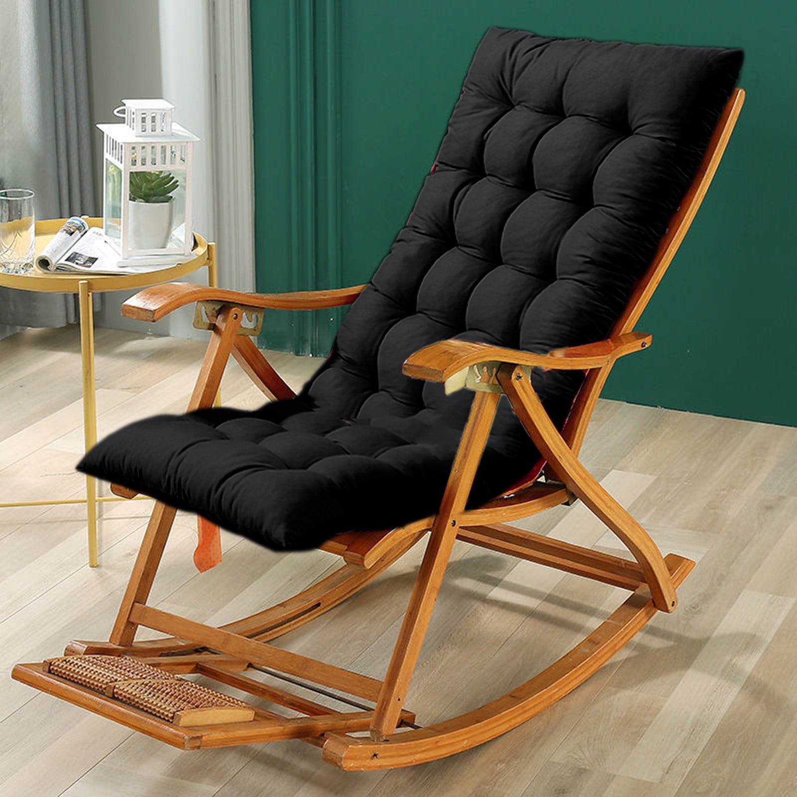 HOARBOEG Rocking Chair Cushions Indoor, Outdoor Rocking Seat Cushions Tufted Corduroy Seat Pad Plush Seat Pad, One-piece Cushions with Backrest for Living Room, Tatami & Home, 15.75*43.31in