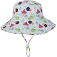thumbnail image 1 of LinYooLi Wide Brim Bucket Hat for Kids Spring Summer Outdoor Sun Protection Headwear Baby Boy Windproof Rope Fisherman Hat, 1 of 8