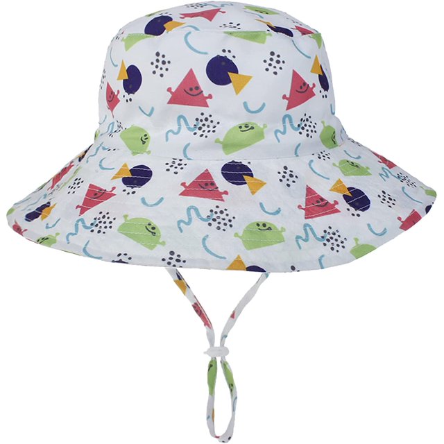 LinYooLi Wide Brim Bucket Hat for Kids Spring Summer Outdoor Sun Protection Headwear Baby Boy Windproof Rope Fisherman Hat