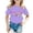 Purple, variant on Girls Casual Letter Print Short Sleeve Tee Top Back To School Clothes Kids Round Neck Tshirt (Black,10-11 Years)