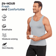 thumbnail image 6 of EA'S SECRET Men's Sleeveless Undershirts Slim Fit Bamboo Rayon Tank Tops Men Crew Neck Stretchy Tank Shirts 3 Pack (3C,XL), 6 of 11