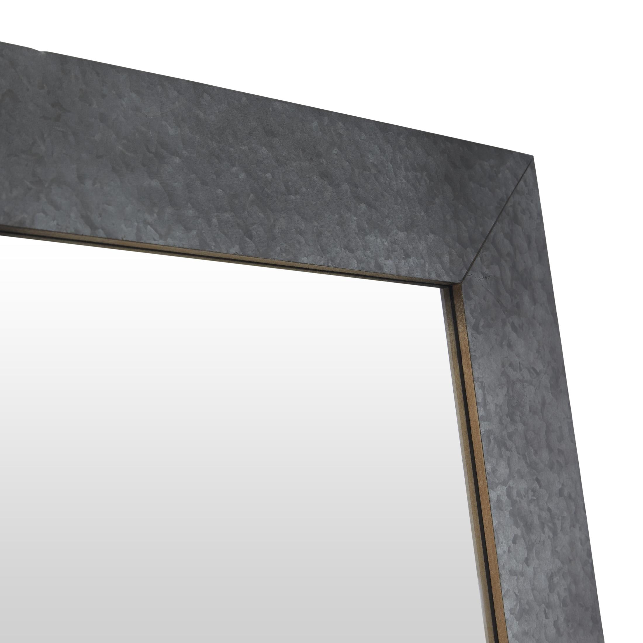 DecMode 28" x 71" Brown Diagonal Split Silver Metal Wall Mirror