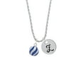 thumbnail image 2 of Delight Jewelry Silvertone 3-D Blue Striped Ornament Silvertone Script Initial Disc - Z - Charm Necklace, 20"+3", 2 of 4