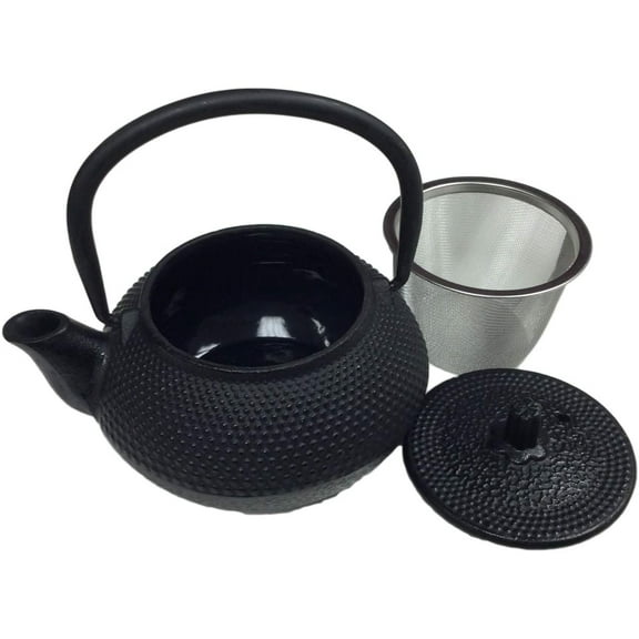 CUISILAND BLACK 0.45 L/15 Oz Hobnail Cast Iron Teapot Set