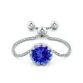 thumbnail image 2 of ANGARA Natural Multi Prong-Set Tanzanite Solitaire Bolo Ring in 14K White Gold for Women (Size-6mm) | December Birthstone, Birthday, Anniversary, Jewelry Gift for Women | Natural Tanzanite Ring, 2 of 8