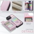 thumbnail image 4 of for iPhone 15 Plus Case with Card Holder, Wallet Case for Women Men with RFID Blocking, Durable Leather Kickstand Magnetic Clasp Shockproof Phone Case for iPhone 15 Plus, 4 of 8