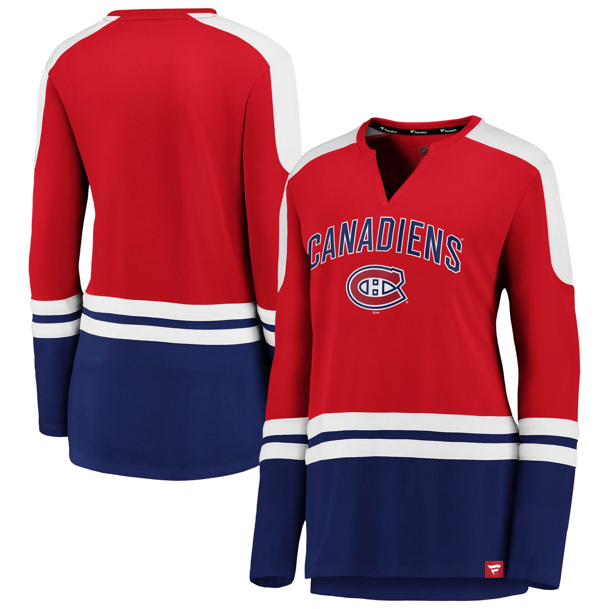 Canadiens Fanatics Branded Iconic Slapshot Long Sleeve Notch Neck T-Shirt - Red/Blue - Walmart.com - Walmart.com
