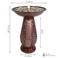 thumbnail image 4 of Sunnydaze Metal Crosshatch Outdoor Bird Bath Fountain with Lights, 4 of 7