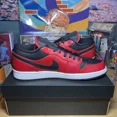 thumbnail image 5 of Ni - ke Ni - ke Air Jordan 1 Low Reverse Bred Pebbled swoosh Shoes 553558-605 Mens Sz 10, 5 of 5
