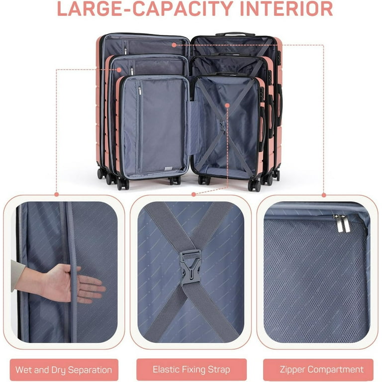 TINKLE WELL 3-Piece Hardshell Suitcase Sets, 20