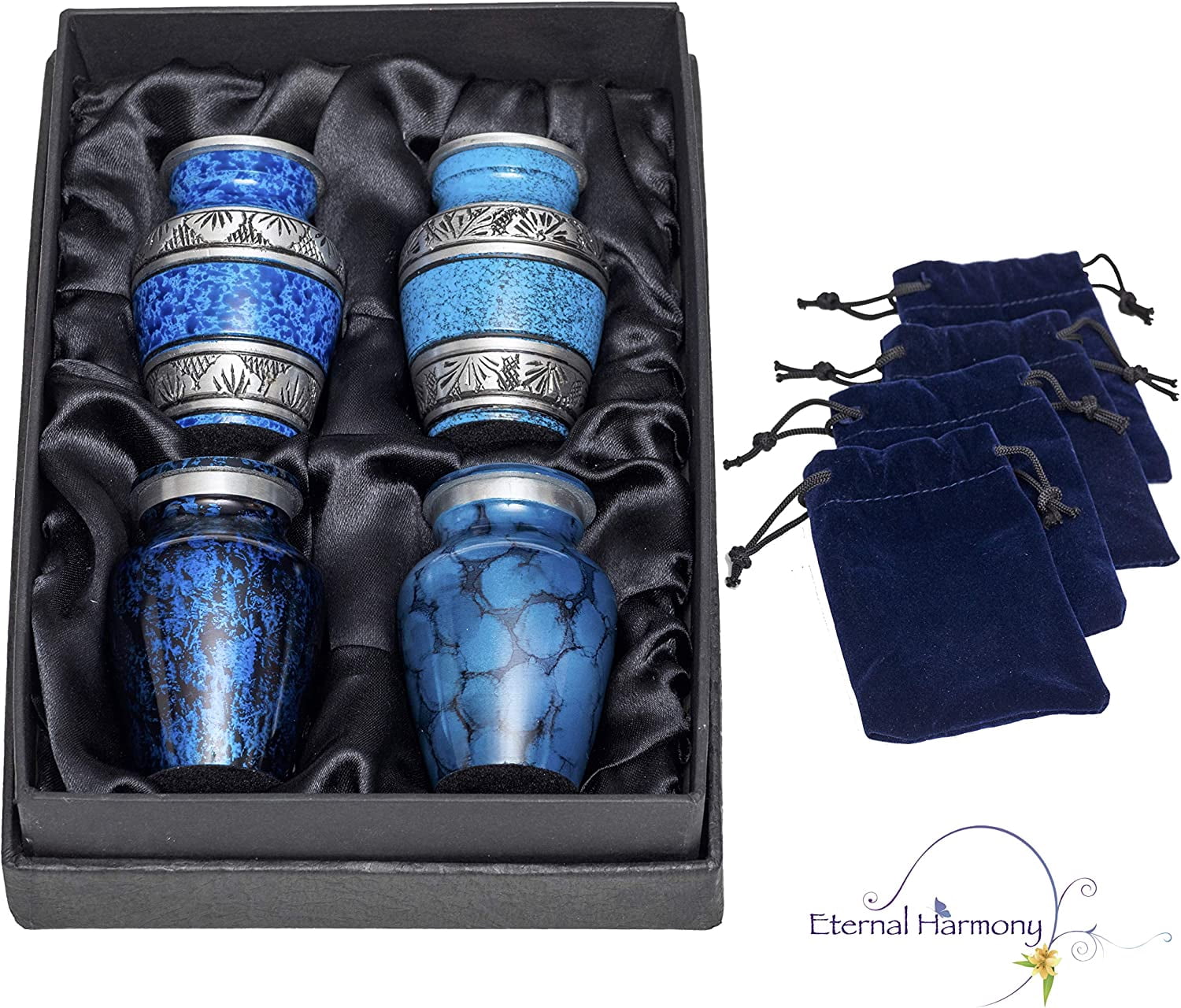 Eternal Harmony Keepsake Urns for Human Ashes | 4 Cremation Urns Carefully Handcrafted with Elegant Finishes to Honor Your Loved One