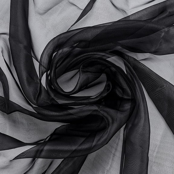 Black Sheer Organza Fabric by The Yard 59 inch Wide Twinkle Sheer Fabric Solid Silky Organza Tulle Fabrics Polyester Fabrics