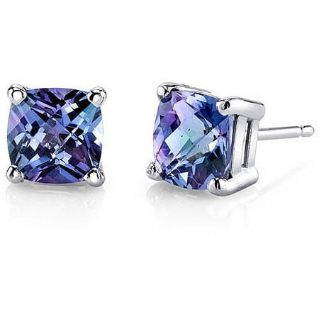 Iparis 2 50 Carat Cushion Cut Created Alexandrite 14kt White Gold Iparis 2 50 Carat Cushion Cut Created Alexandrite 14kt White Gold Stud Earrings
