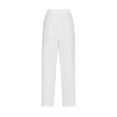 thumbnail image 5 of ZyeKqe Cotton Linen Pants for Women Drawstring High Waisted Capri Pants Lace Cut out Side Cropped Pants, 5 of 6