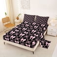 thumbnail image 2 of Manfei Cartoon Ribbon Bowknot Bed Sheets 4pcs for Kids Teens,Kawaii Bow Plaid King Sheets for Girls,Luxury Bedroom Decor, 2 of 5