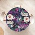 thumbnail image 4 of Ambesonne Floral Fitted Round Tablecloth, Cosmos Universe Bloom Starry, 56"- 60" Diameter, Fuchsia Purple Teal, 4 of 5