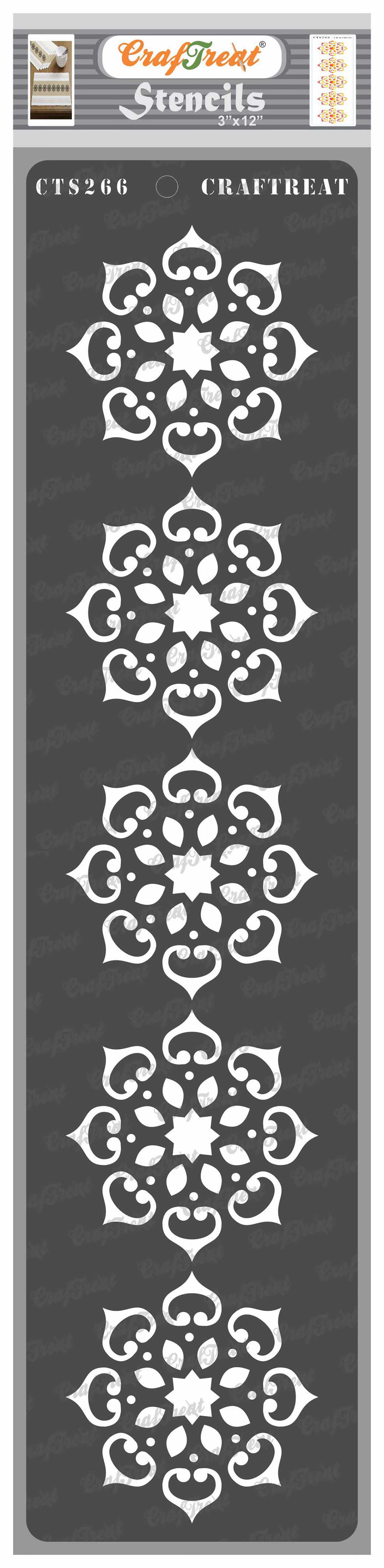 CrafTreat Mandala with border Stencil for Paintings A4 Online — Craftreat